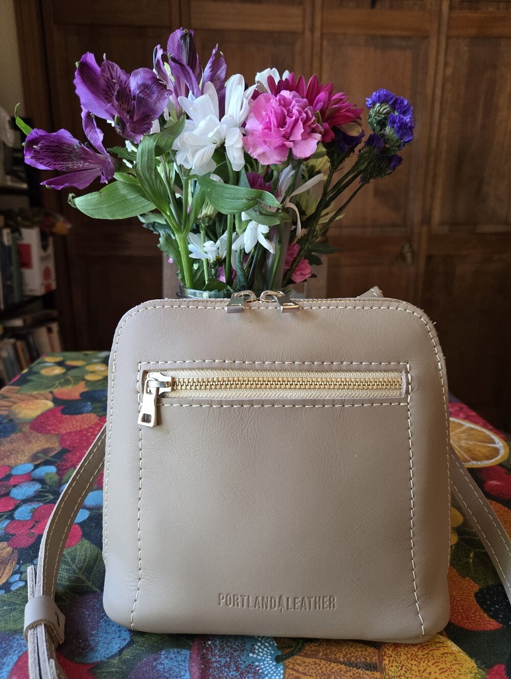 🌝 Portland Leather Goods Small Luna Crossbody In Smooth Stone Leather